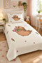 Capybara Patterned Single Pique 160X220 Cm, 160 X 230, 2 Pieces, Polyester, Without Sheets, Mixed - 8