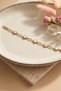 Gold Plated Square Stone Minimalist Chain Bracelet - 5
