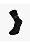 Women's Premium Seamless Bamboo Socks with Floral Design in Black - 2