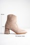 Women's Mink Suede Zippered 7 cm Thick Heeled Winter Boots with Western Detail - 3