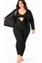 High Waist Hooked Sauna Tights & Zippered Long-Sleeve Bodysuit Sauna Thermal Set
