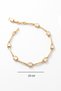 Gold Plated Square Stone Minimalist Chain Bracelet - 7