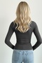 Smoked Round Neck Blouse Boy Body Darkalıp Soft Touch Cotton Ribbed Long Sleeve Blouse - 2
