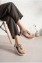 Nexo White Imported Stone and Bead Embroidered Flip-Flop Orthopedic Comfortable Sole Women's Sandals