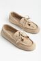 Zri̇n-03 Beige Suede Beaded String Casual Women's Ballerinas - 6