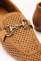 Zri̇n-401 Tan Suede Perforated Daily Women's Flat Shoes - 4