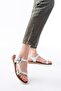 Zri̇n-090 Premium White Genuine Leather Women's Sandals - 5