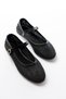Zri̇n-7432 Premium Black Mesh Casual Ballerinas with Buckle Detail - 5