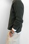 Men's Oversize Crew Neck Ribbed Knit Sweater Khaki - 5