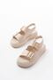 Zri̇n-1187 Premium Beige Elastic Wedge Heel Women's Sandals - 4