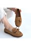 Boriy Premium Tan Leather Powder Suede Tasseled Ballerinas - 6