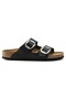 Zrc01 - Summer Premium Buckled Men's Genuine Leather Slipper Black - 8
