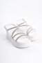 Riley thin buckled stone striped orthopedic thick sole women's sandal - white - 5