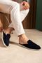 Zrc2625 - Firenze Genuine Leather Casual Men's Slippers Navy Blue - 4
