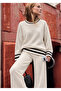 Striped Top and Bottom Knitwear Set - 2