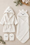 Bamboo Baby Bath Set Soft 1 Bathrobe 1 Swaddle Towel 2 Washcloths and Gift Set - 2