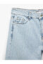 Buttoned Regular Waist Cotton Stonewashed Straight Leg Jean Trousers with Pockets - Straight Jeans - 6