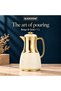 1 Liter Flask - Leakproof Button Locking Design Beige & Gold, Lightweight Durable Flask for Hot & Cold Drinks QGR10 - 2