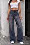 High Waist Wide Leg Loose-Fit Washed Jeans - 3