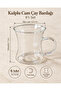 Set of 6 Keyf-I Ala Borasilicate Glass Tea Cups with Handles, Tea Cups Resistant to Fire Contact - 4