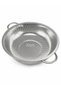 Stainless Steel Pasta Strainer 22 cm |   Double Handle Metal Vegetable and Fruit Washing and Straining Colander - 3