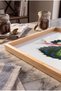 Colorful Exotic Fish Pattern - Rectangular Coffee Presentation, Engagement, and Serving Tray with Natural Wood Frame - 5