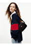 Women's Logo Printed Black Bag with Adjustable Shoulder Strap and Logo Label - 7