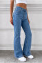 Distressed Washed High Waist Flare/Spanish Jeans - 3