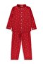 Girl's Hearted Pajama Set |   Single Jersey Long Sleeve |   School Nursery and Daily Use - Red - 2