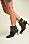 Z518083209 Black Thick Goblet Heeled Women's Boots - 6