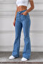 Distressed Washed High Waist Flare/Spanish Jeans - 2