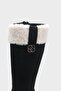 Women's Rofen Fur Flat Sole Boots - Black Suede - 5
