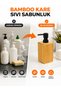 Bamboo Square Liquid Soap Dispenser – Natural Bamboo, with Black Pump, Refillable Bathroom & Kitchen Soap and Lotion Dispenser