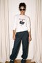 Women's Ecru 3 Thread Cotton Crew Neck Printed Oversize Sweatshirt