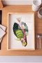 Colorful Exotic Fish Pattern - Rectangular Coffee Presentation, Engagement, and Serving Tray with Natural Wood Frame - 2