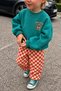 Unisex Kids 2-Piece Oversize Printed Square Patterned Tracksuit Set