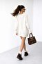 Ruffled Long Knit Cardigan — White - 3