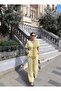 Tensel Fabric Tie-Back Set with Gold Accessories — Yellow - 3
