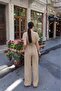 Tensel Fabric Tie-Up Set with Gold Accessories — Beige - 2