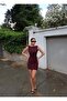 Linda Twill Fabric Backless Dress — Burgundy - 4