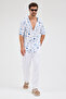 Men's Hooded Shirt - Patterned Hooded Shirt - 4011 - 3