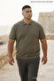Men's Plus Size Relax Khaki Knitwear Polo Neck T-Shirt - 3