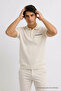 Men's Premium Beige Polo Neck T-Shirt with Pockets - 2