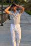 Men's Patterned Casual Knitwear Gray Polo Neck t Shirt - 2