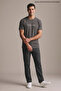 Dark Gray Men's Be a Nice Human Printed Crew Neck Loose Fit T-Shirt