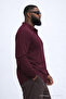 Men's Trend Large Size Burgundy Polo Collar T-Shirt - 2