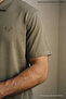 Men's Trend Loose Khaki Polo Half Zipper T-Shirt - 5