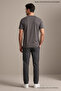 Dark Gray Men's Too Complicated Printed Crew Neck Loose Fit T-Shirt - 5