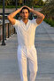 Men's Patterned Casual Knitwear White Polo Neck t Shirt - 2