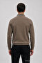 Men's Casual Winter Loose Fit Dark Brown Zipper Sweatshirt - 6